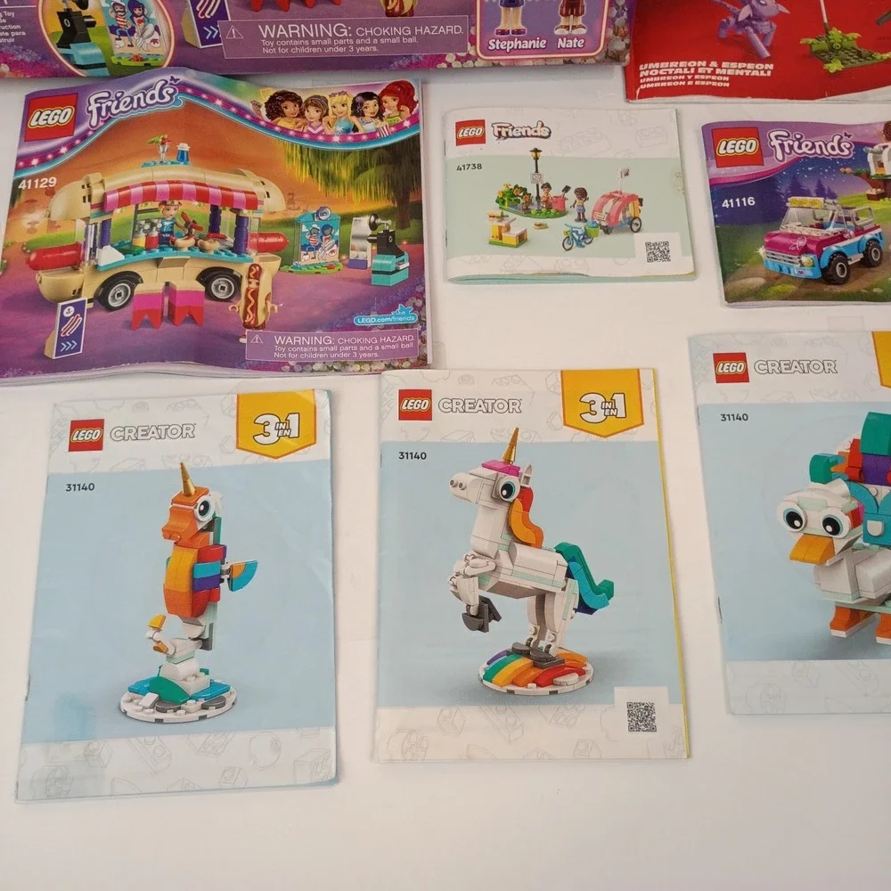 Mixed Lego Sets Lot with 12 Minifigs and Instructions 5.5 Pounds, Incomplete